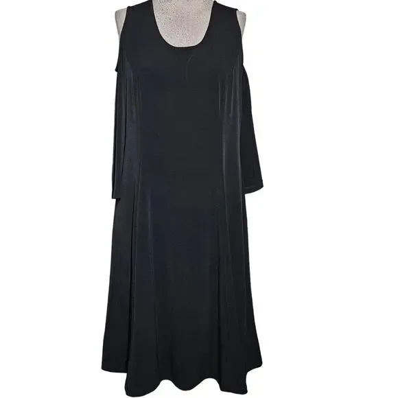 Black Open Shoulder Dress Size Medium - Picture 1 of 6
